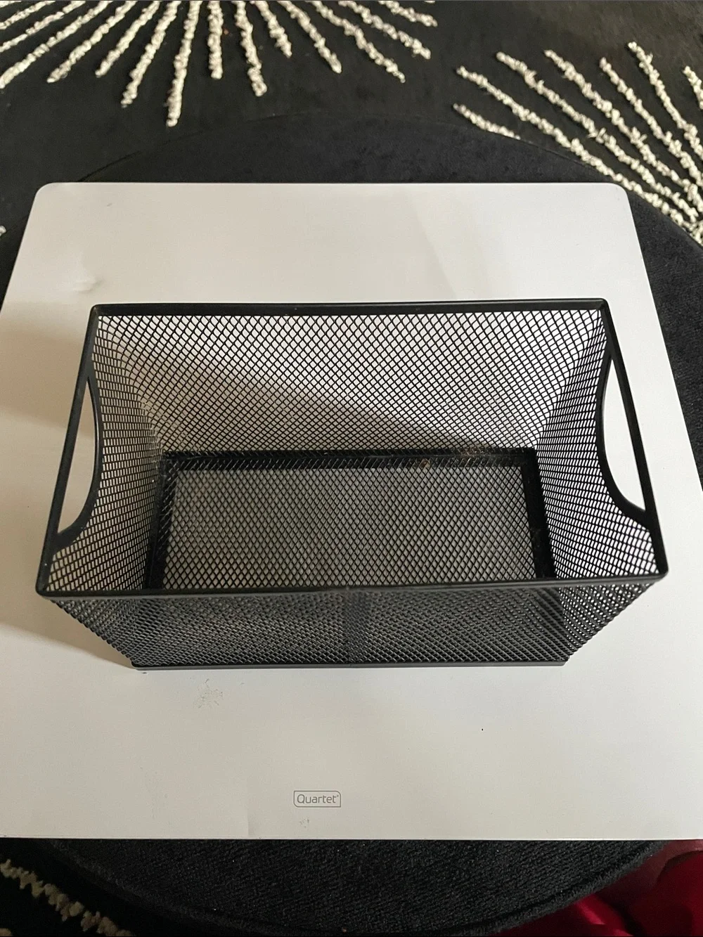 Small Black Metal Mesh Organizer/Storage Bin